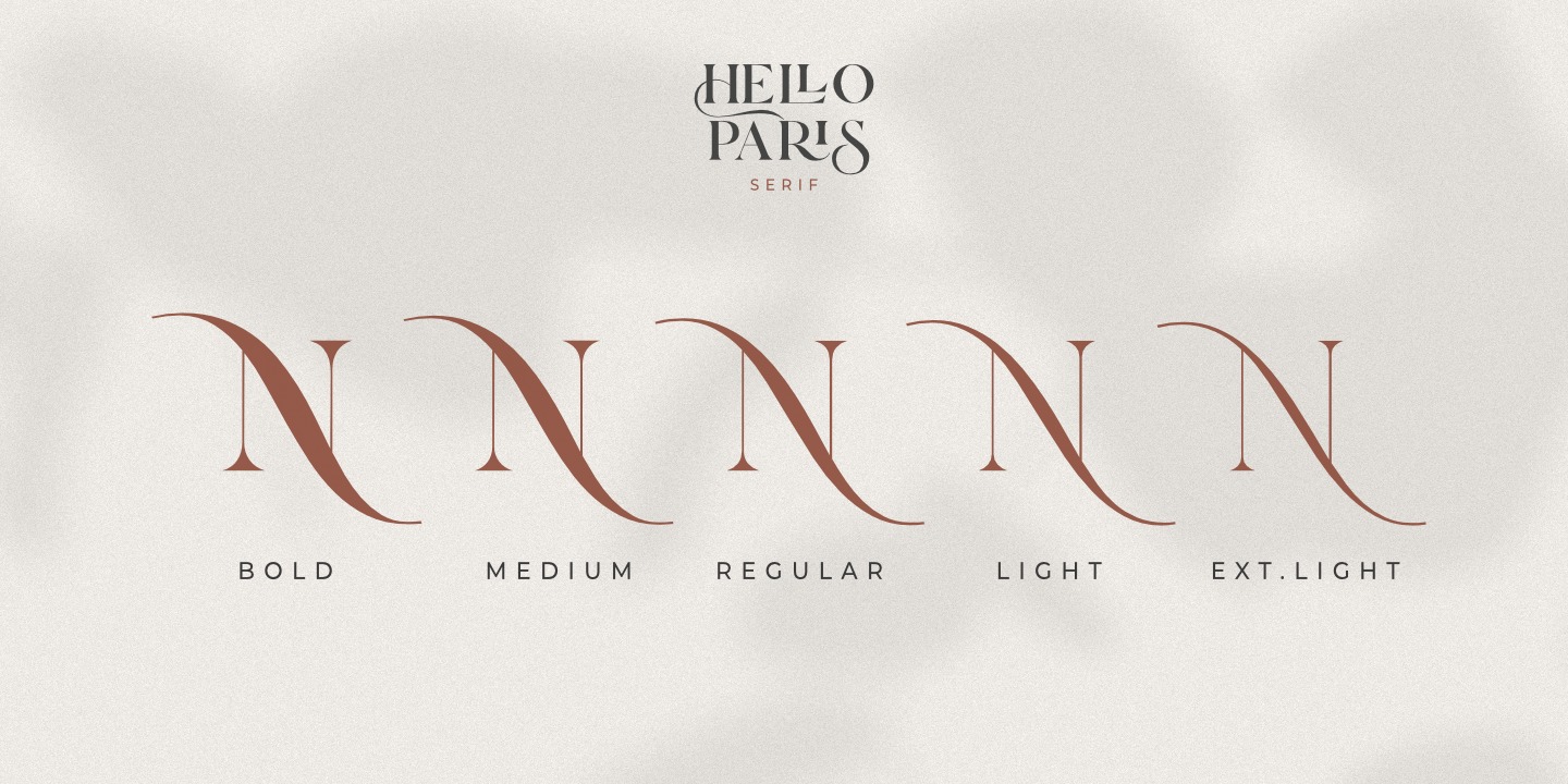 Пример шрифта Hello Paris Serif Extra Light